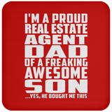Proud Real Estate Agent Dad Of Awesome Son - Drink Coaster