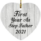 First Year As Step Father 2021 - Heart Ornament F