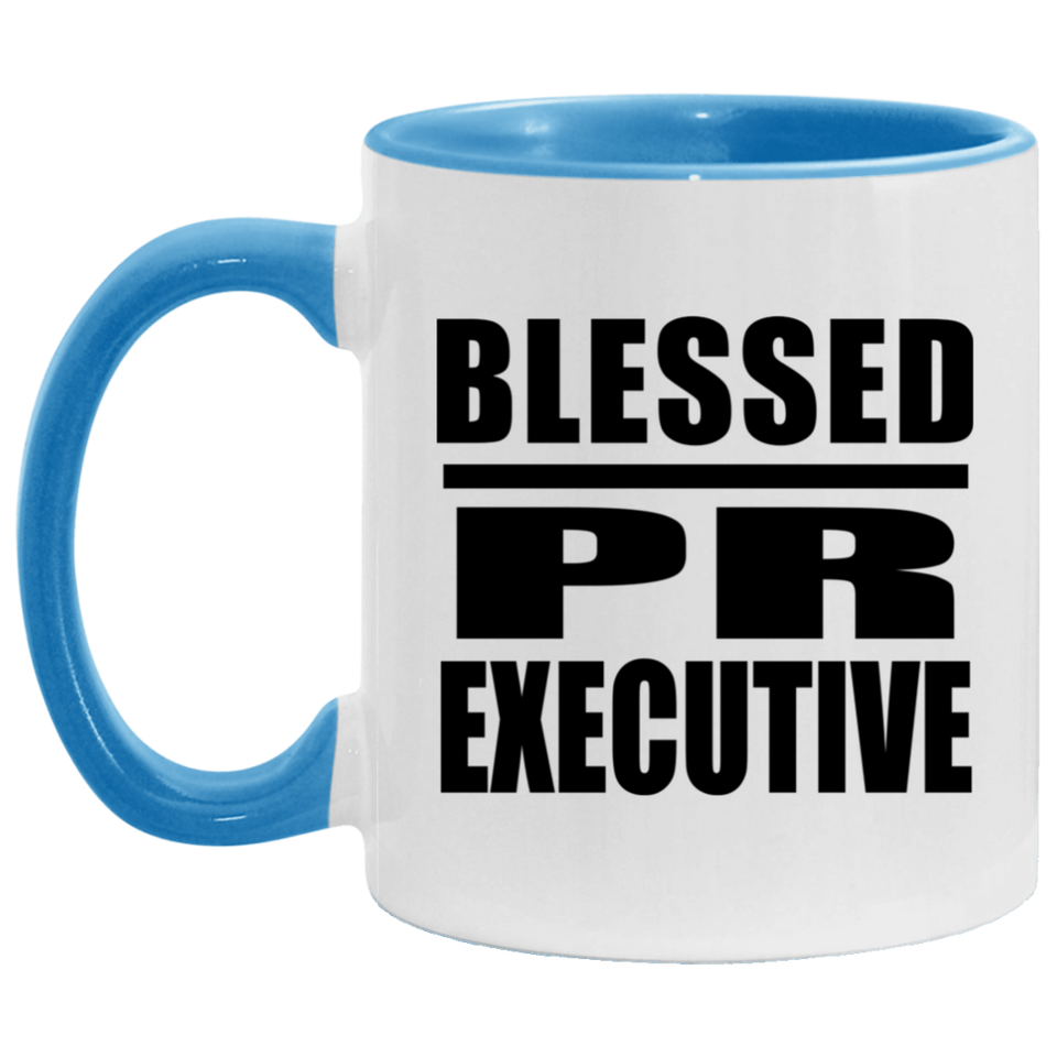 Blessed PR Executive - 11oz Accent Mug Blue