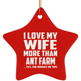 I Love My Wife More Than Ant Farm - Star Ornament