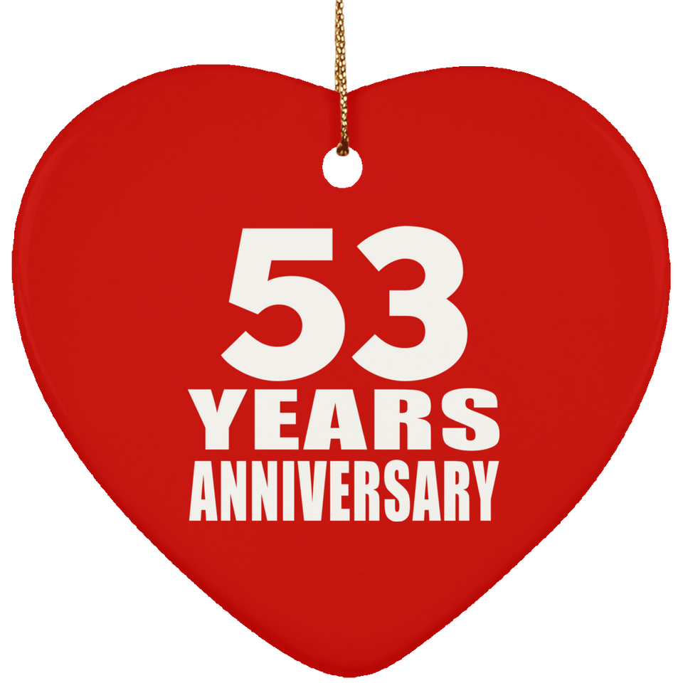 53rd Anniversary 53 Years - Heart Ornament