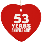 53rd Anniversary 53 Years - Heart Ornament