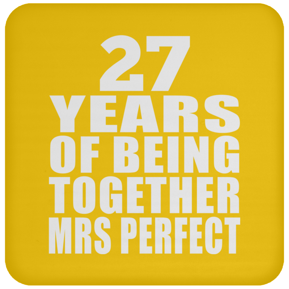 27th Anniversary 27 Years Of Being Mrs Perfect - Drink Coaster