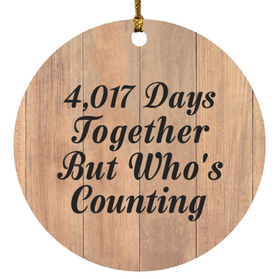 11th Anniversary 4,017 Days Together Who's Counting - Circle Ornament C