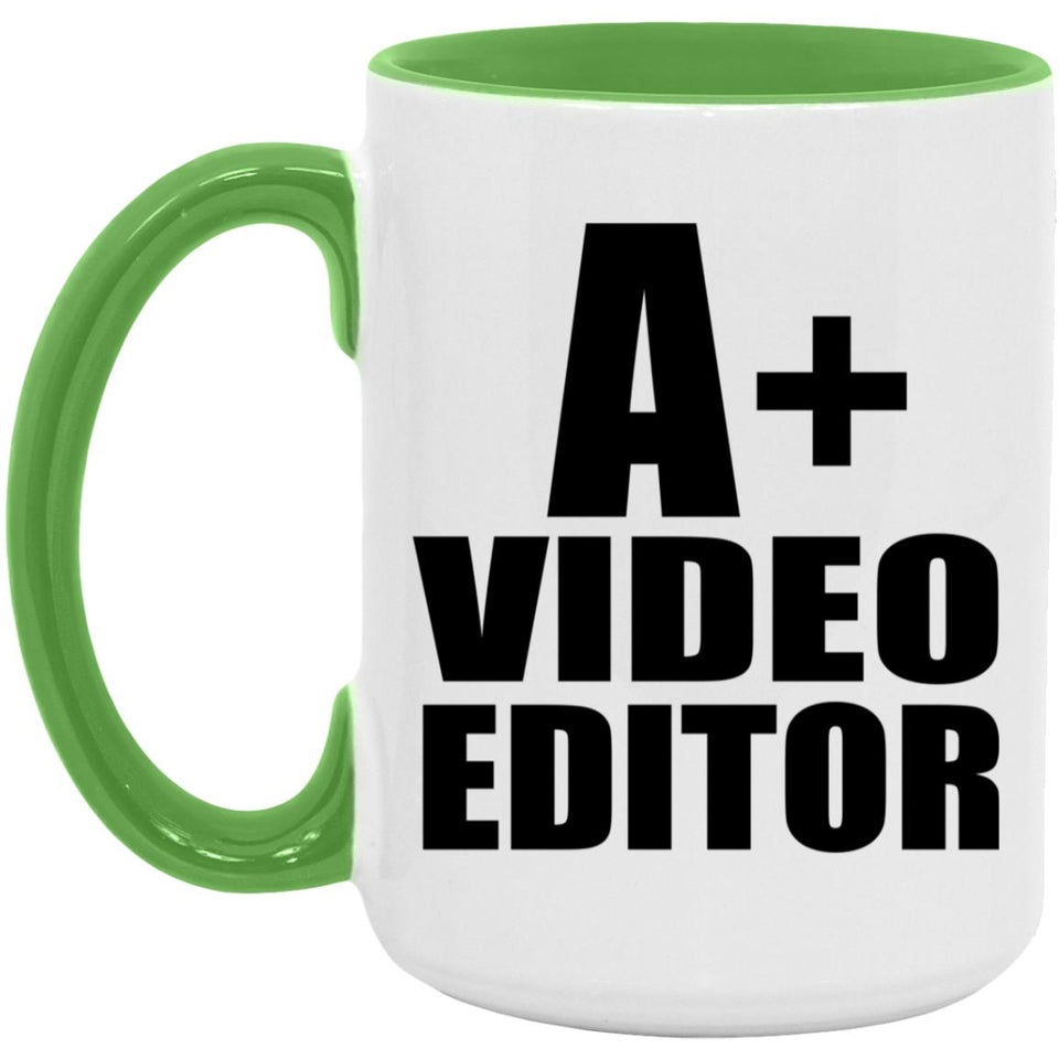 A+ Video Editor - 15oz Accent Mug Green