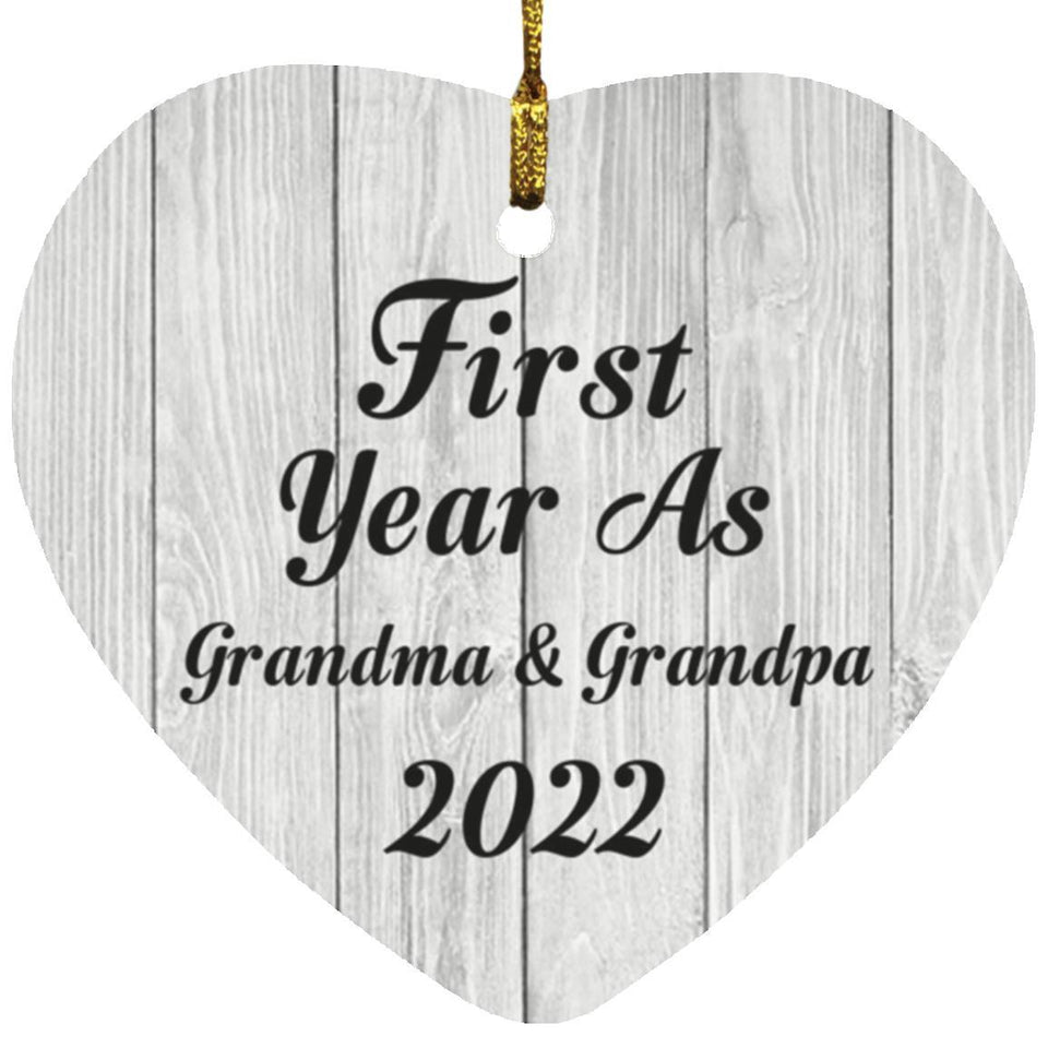 First Year As Grandma & Grandpa 2022 - Heart Ornament F
