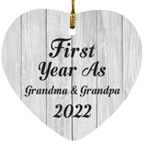 First Year As Grandma & Grandpa 2022 - Heart Ornament F