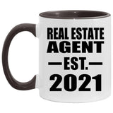 Real Estate Agent Established EST. 2021 - 11oz Accent Mug Black