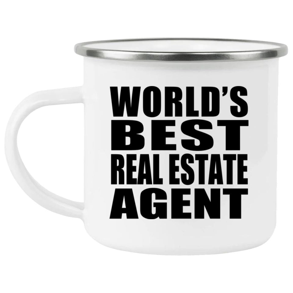 World's Best Real Estate Agent - 12oz Camping Mug
