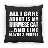 All I Care About Is My Burmese Cat - Throw Pillow Black