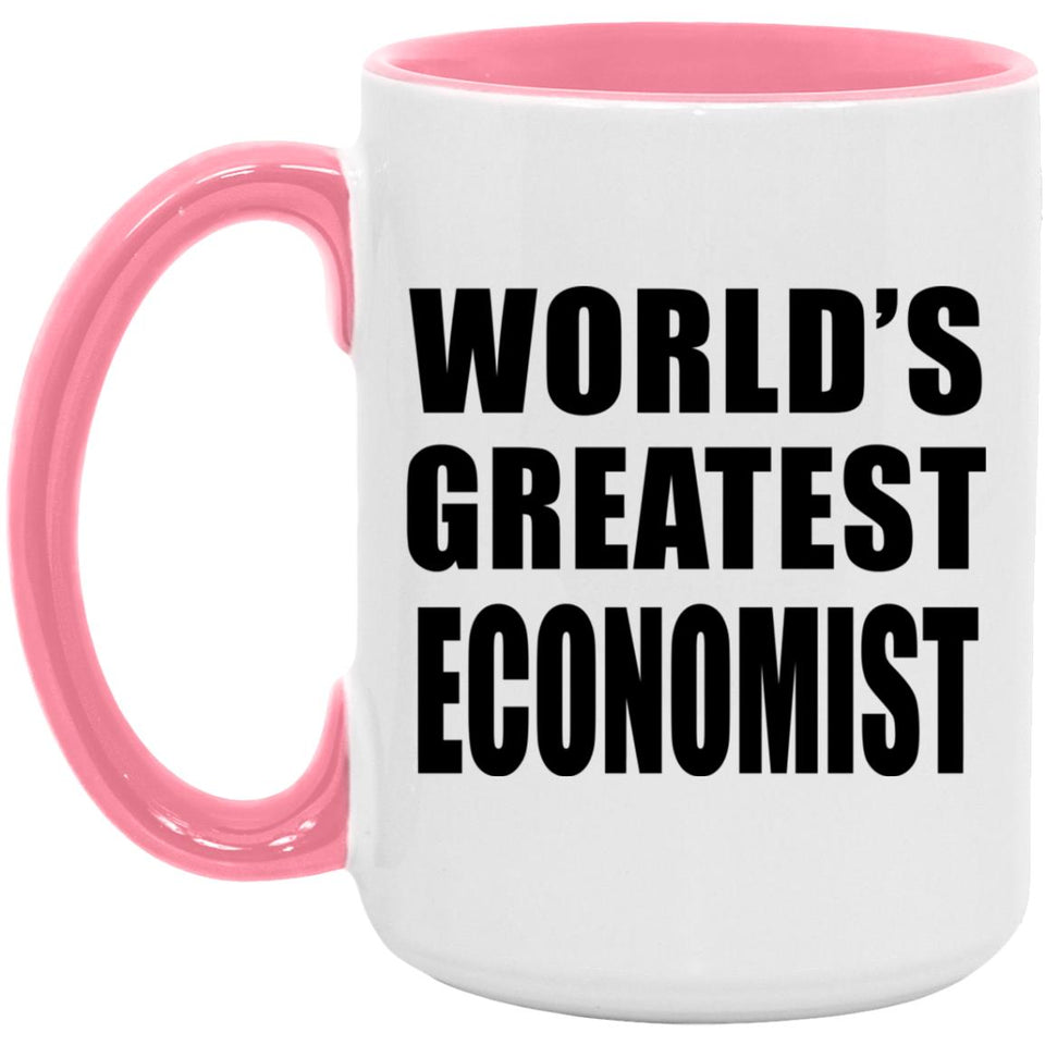 World's Greatest Economist - 15oz Accent Mug Pink