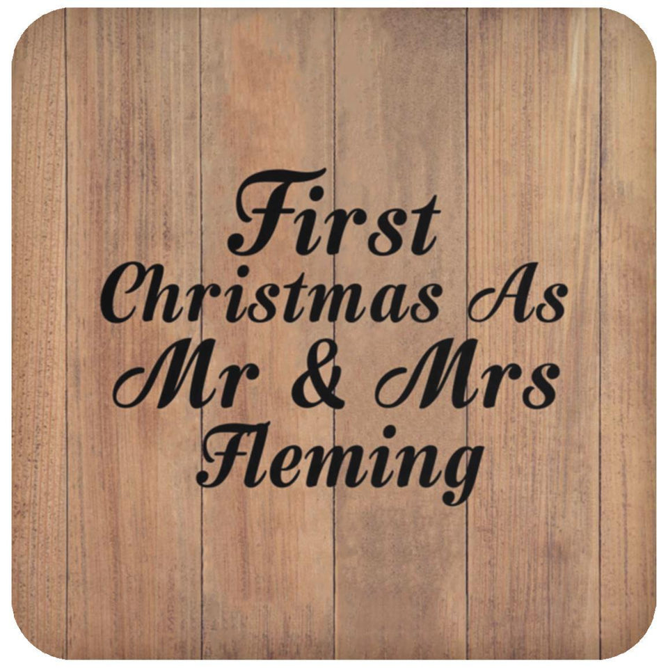 First Christmas As Mr & Mrs Fleming - Drink Coaster C
