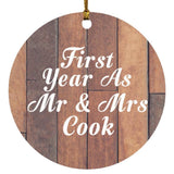 First Year As Mr & Mrs Cook - Circle Ornament E