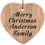 Merry Christmas Anderson Family - Heart Ornament C