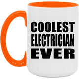 Coolest Electrician Ever - 15oz Accent Mug Orange
