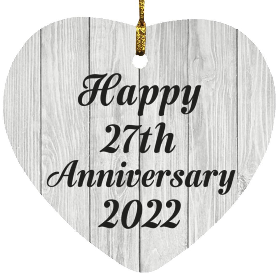 Happy 27th Anniversary 2022 - Heart Ornament F