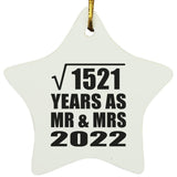 39th Anniversary Square Root of 1521 Years As Mr & Mrs 2022 - Star Ornament