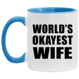 World's Okayest Wife - 11oz Accent Mug Blue