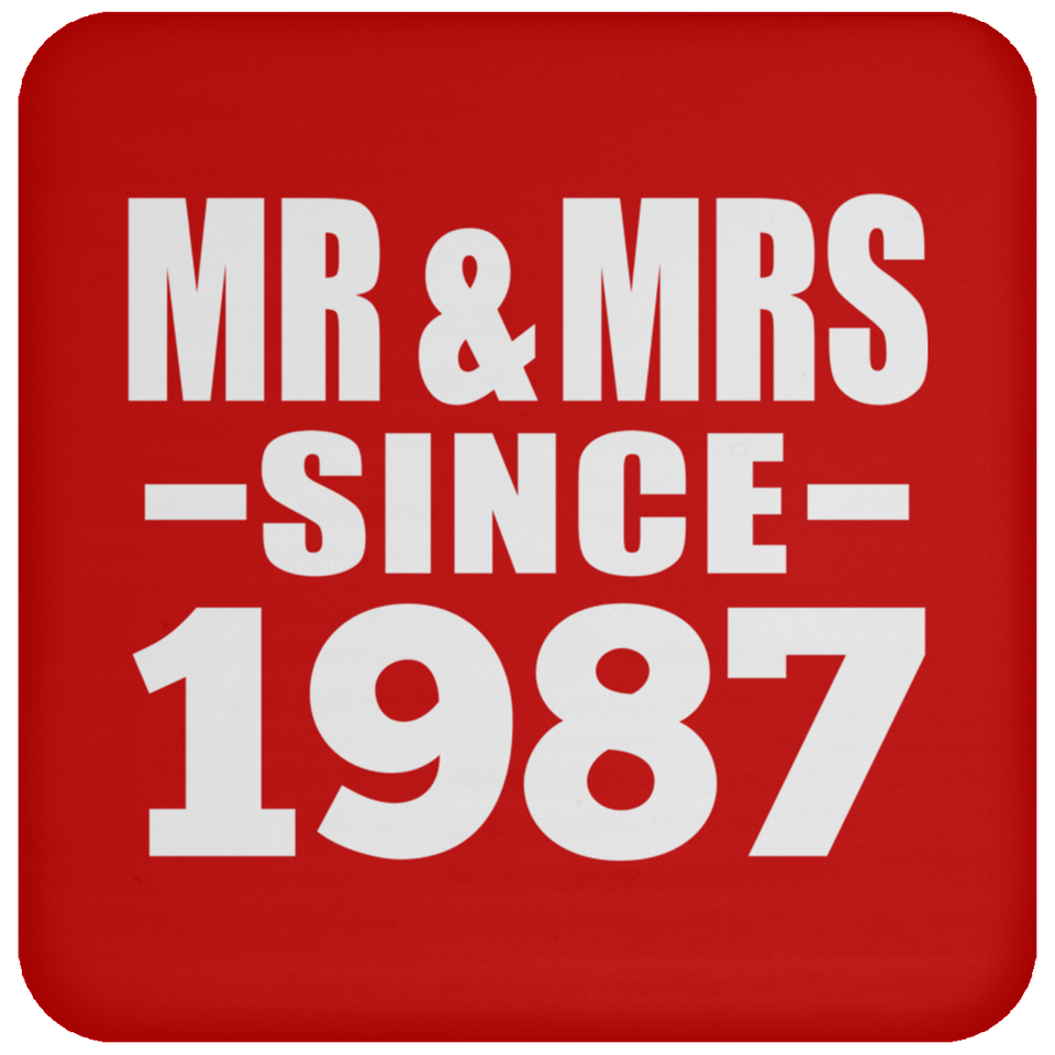 37th Anniversary Mr & Mrs Since 1987 - Drink Coaster