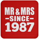 37th Anniversary Mr & Mrs Since 1987 - Drink Coaster