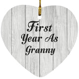 First Year As Granny - Heart Ornament F