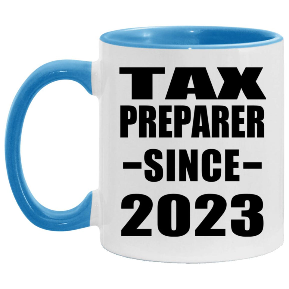 Tax Preparer Since 2023 - 11oz Accent Mug Blue