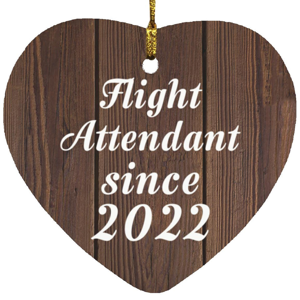 Flight Attendant Since 2022 - Heart Ornament D