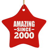 24th Birthday Amazing Since 2000 - Star Ornament