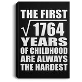 42nd Birthday Square Root of 1764 Years of Childhood - Canvas Portrait
