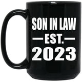Son In Law Established EST. 2023 - 15oz Coffee Mug Black