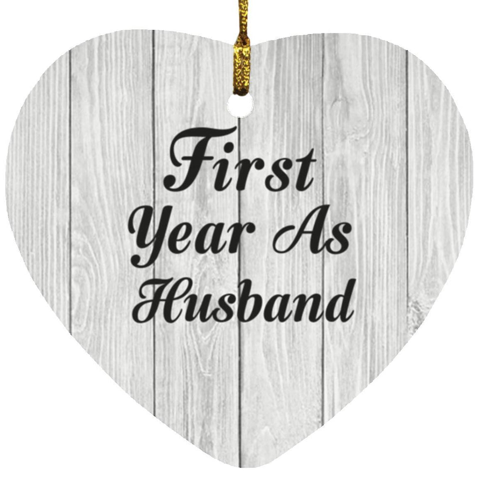 First Year As Husband - Heart Ornament F