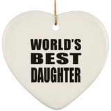 World's Best Daughter - Heart Ornament