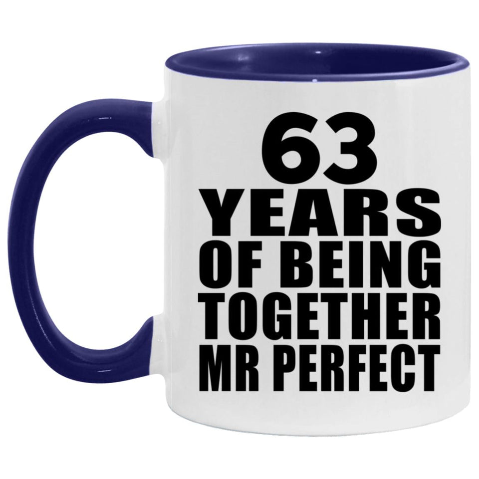 63rd Anniversary 63 Years Of Being Mr Perfect - 11oz Accent Mug Purple
