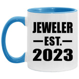 Jeweler Established EST. 2023 - 11oz Accent Mug Blue