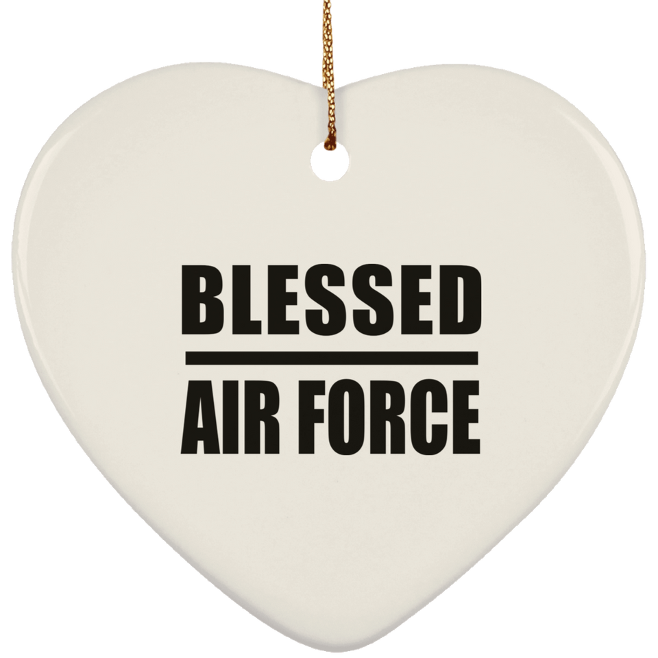 Blessed Air Force - Heart Ornament