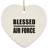 Blessed Air Force - Heart Ornament