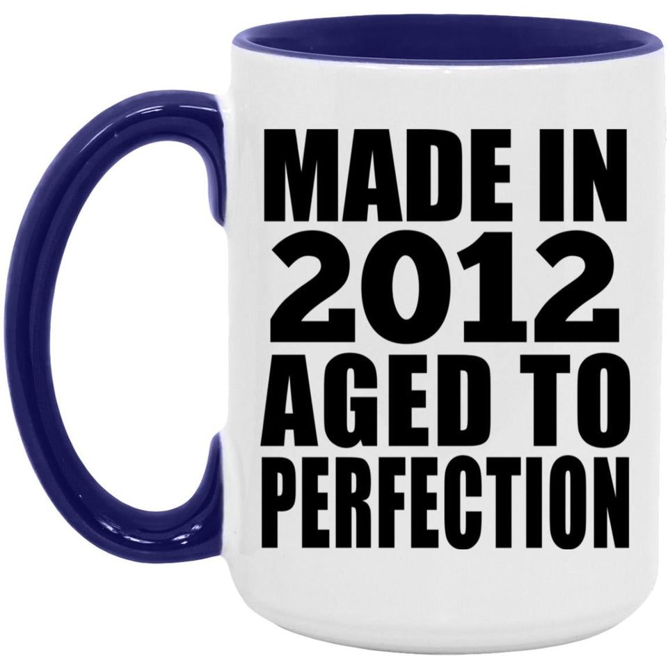 12th Birthday Made In 2012 Aged to Perfection - 15oz Accent Mug Purple