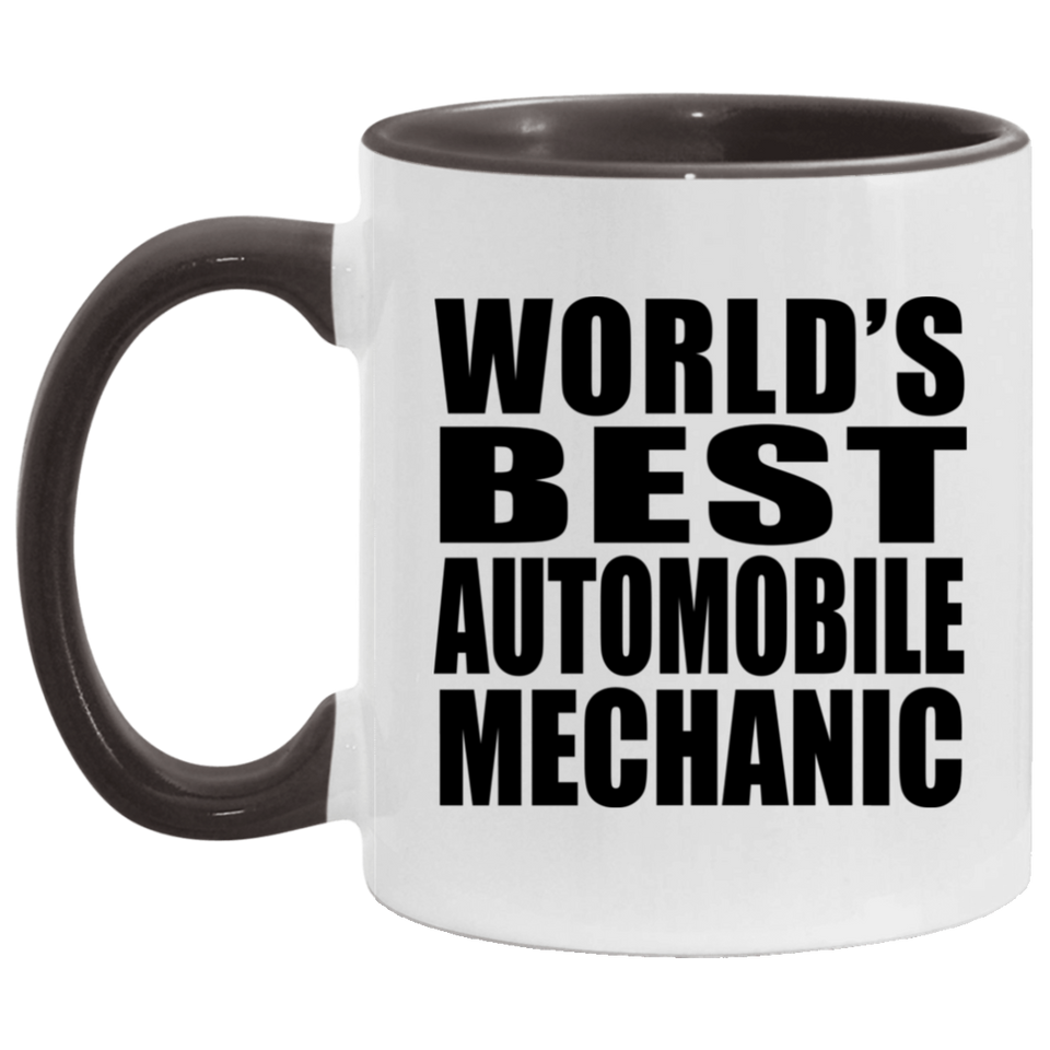 World's Best Automobile Mechanic - 11oz Accent Mug Black