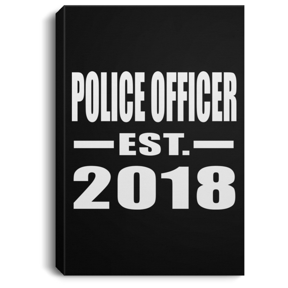 Police Officer Established EST. 2018 - Canvas Portrait