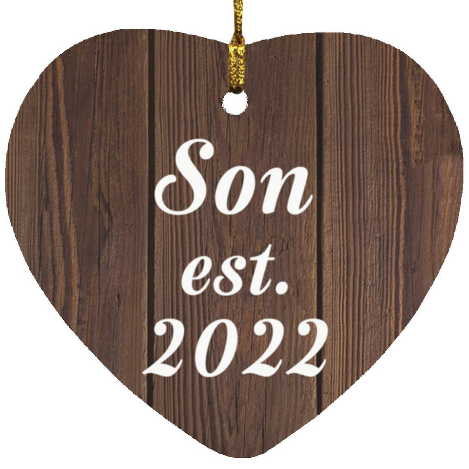 Son Established EST. 2022 - Heart Ornament D