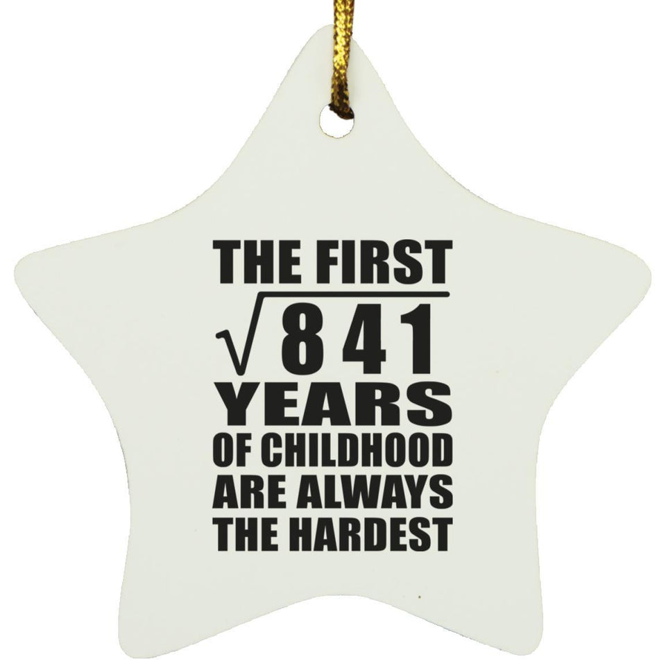 29th Birthday Square Root of 841 Years of Childhood - Star Ornament