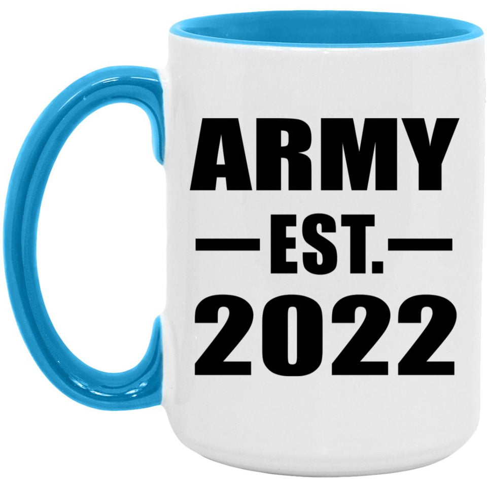 Army Established EST. 2022 - 15oz Accent Mug Blue