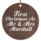 First Christmas As Mr & Mrs Marshall - Circle Ornament D