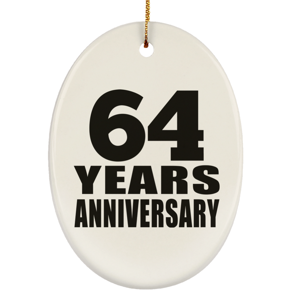 64th Anniversary 64 Years - Oval Ornament