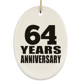 64th Anniversary 64 Years - Oval Ornament