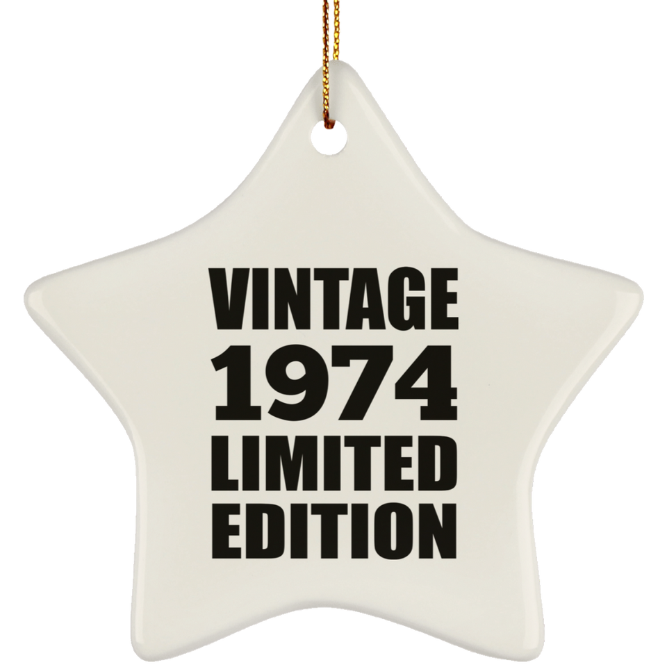 50th Birthday Vintage 1974 Limited Edition - Star Ornament