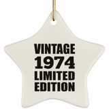 50th Birthday Vintage 1974 Limited Edition - Star Ornament