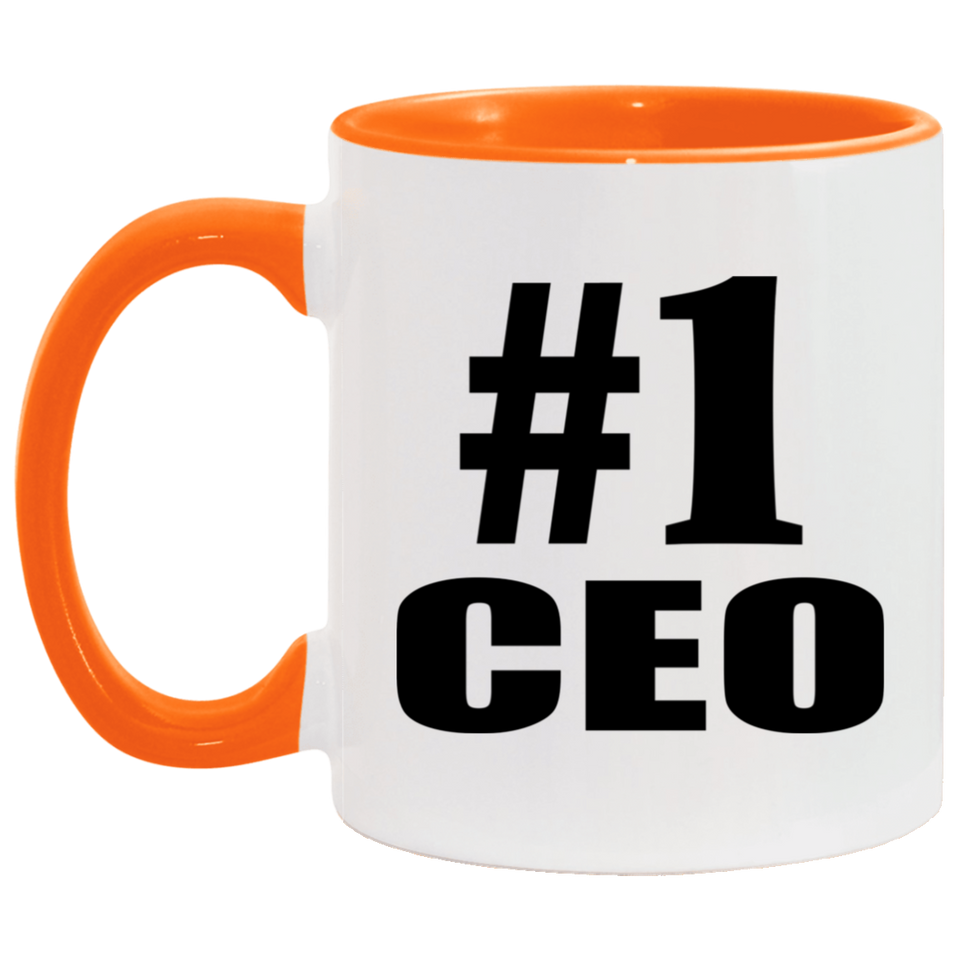 Number One #1 CEO - 11oz Accent Mug Orange