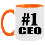 Number One #1 CEO - 11oz Accent Mug Orange