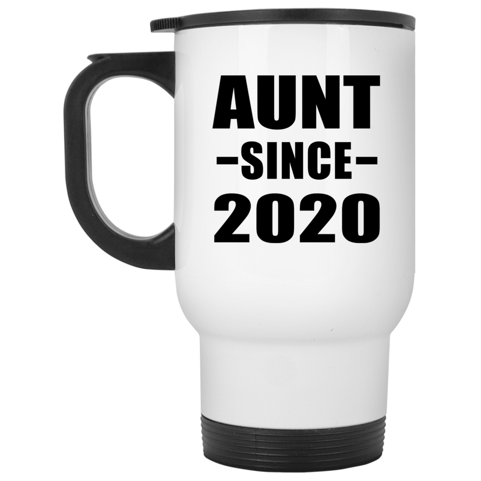 Aunt Since 2020 - White Travel Mug